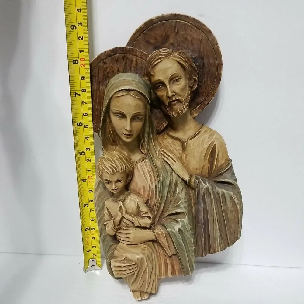 Holy Family Roman Italy Jesus Mary & Joseph 3-D Wall Hanging Plaque Christianity